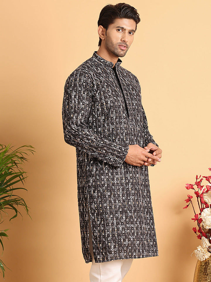 Embroidered Viscose Kurtas For Men
