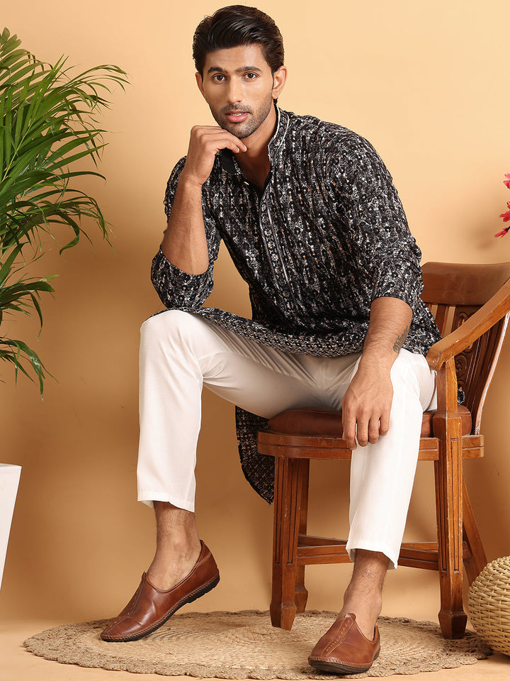 Embroidered Viscose Kurtas For Men