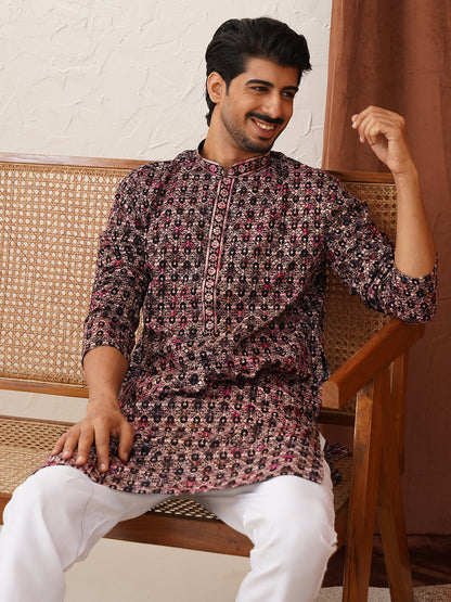 Embroidered Viscose Kurtas For Men