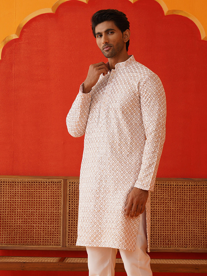 Sequins &amp; Embroidered Kurtas For Men