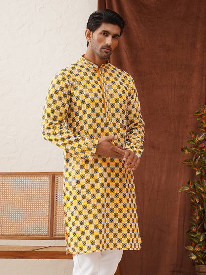 Viscose Embroidered Kurtas For Men