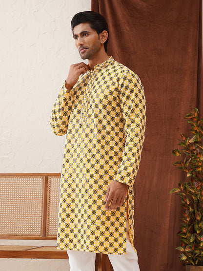 Viscose Embroidered Kurtas For Men