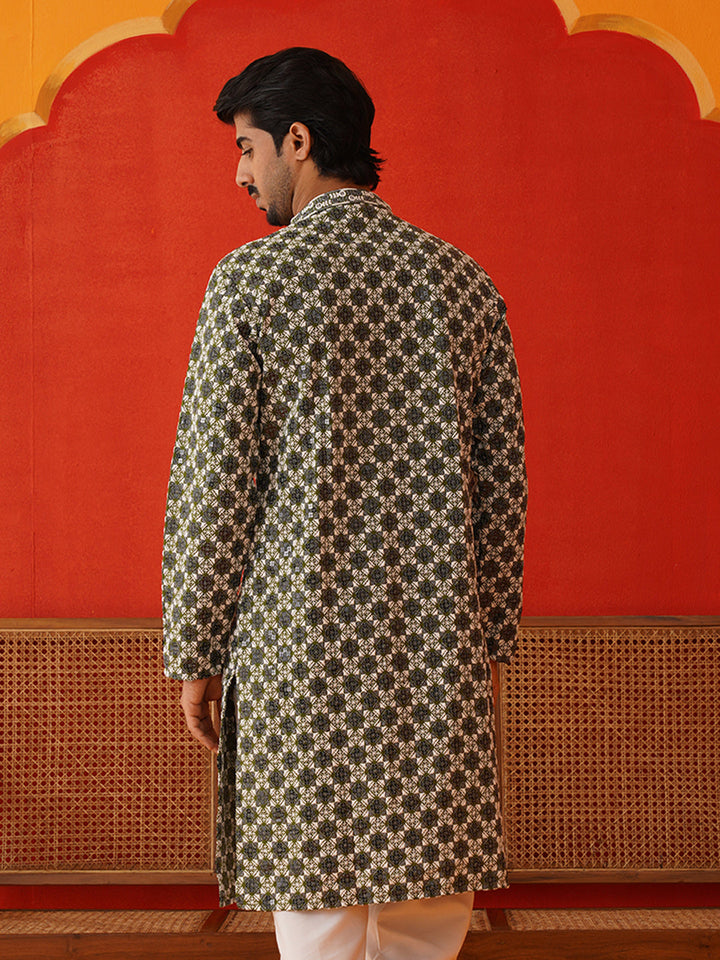Viscose Embroidered Kurtas For Men