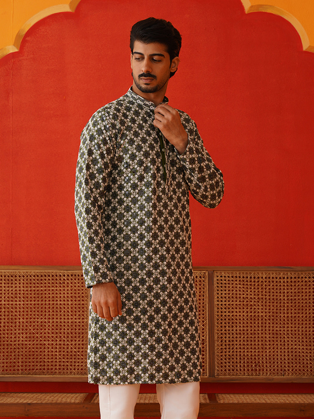 Viscose Embroidered Kurtas For Men