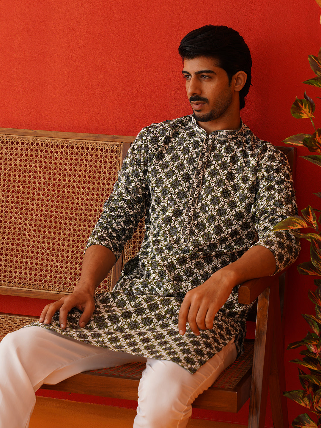 Viscose Embroidered Kurtas For Men