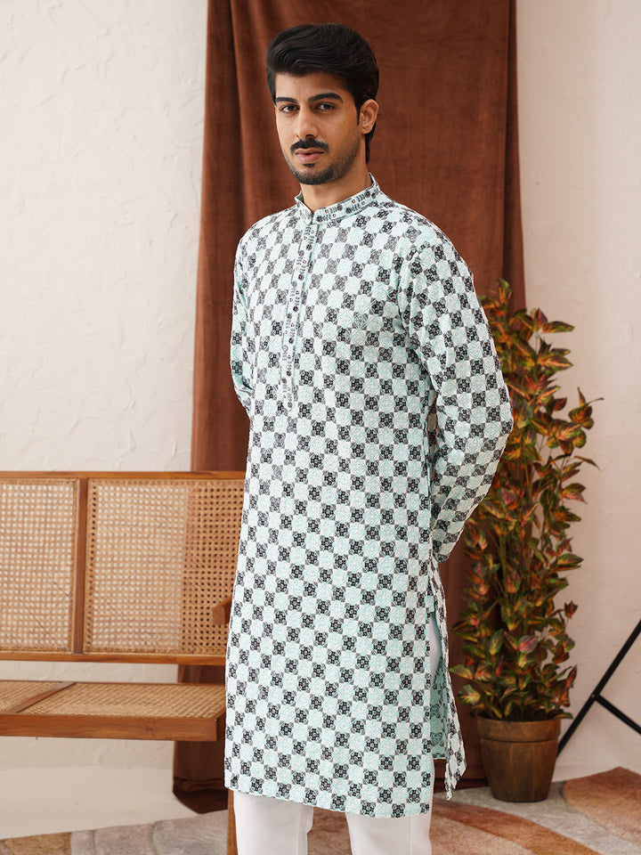 Viscose Embroidered Kurtas For Men