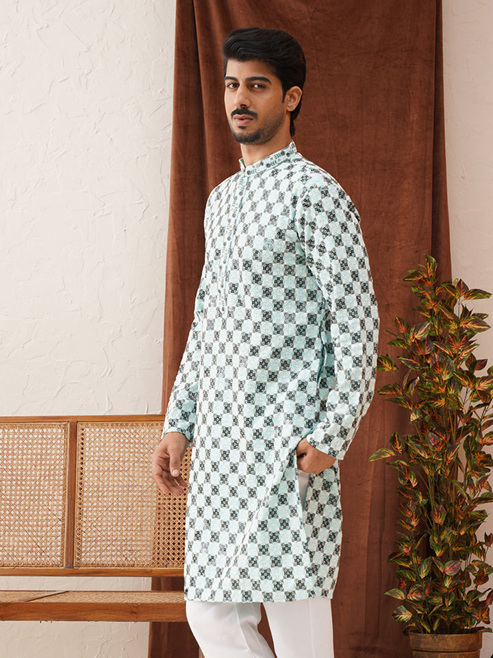 Viscose Embroidered Kurtas For Men