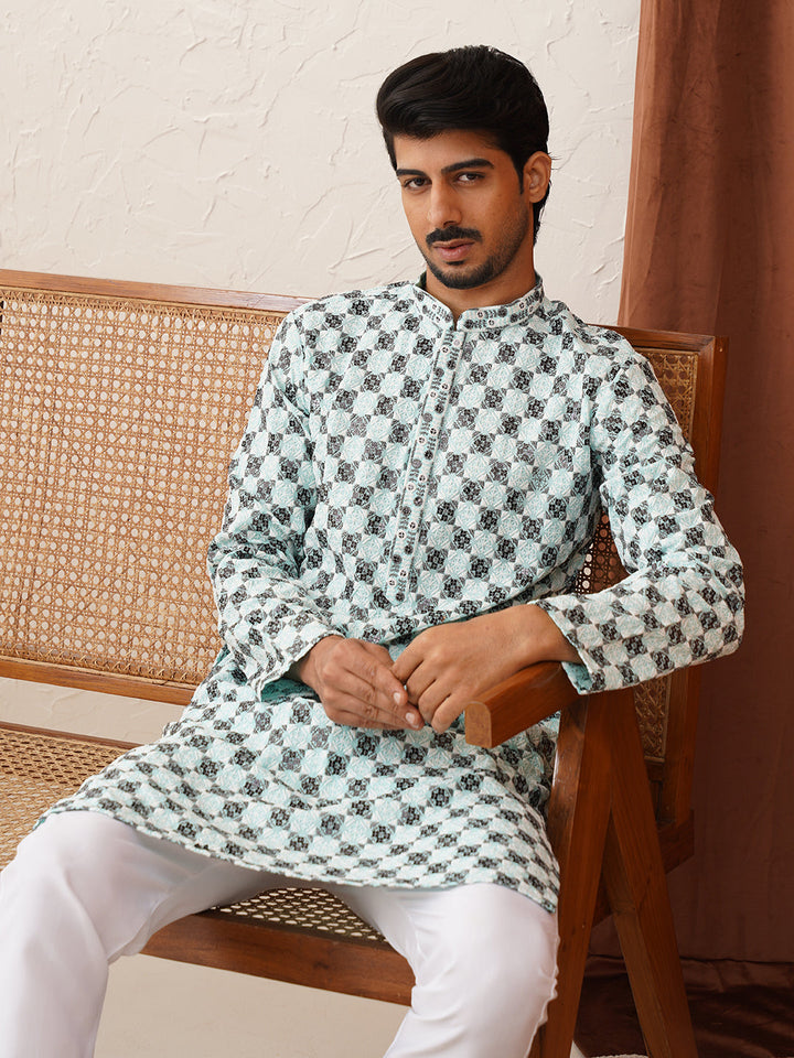 Viscose Embroidered Kurtas For Men