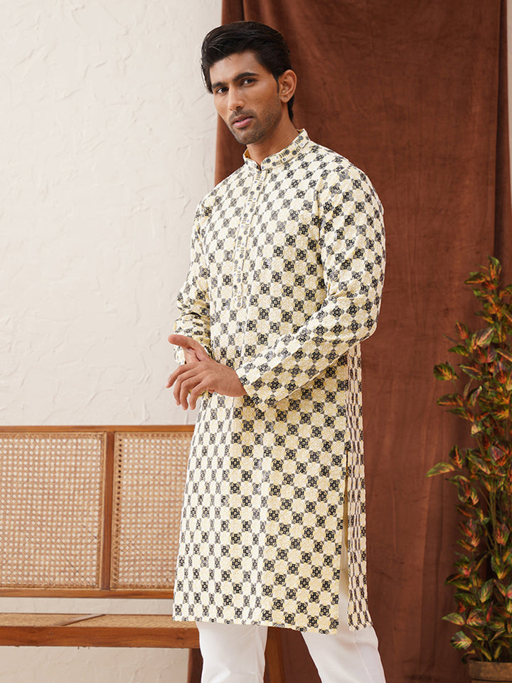 Viscose Embroidered Kurtas For Men