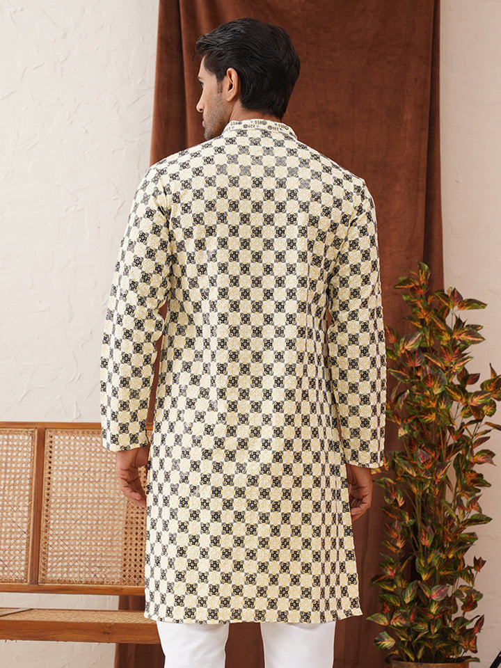 Viscose Embroidered Kurtas For Men