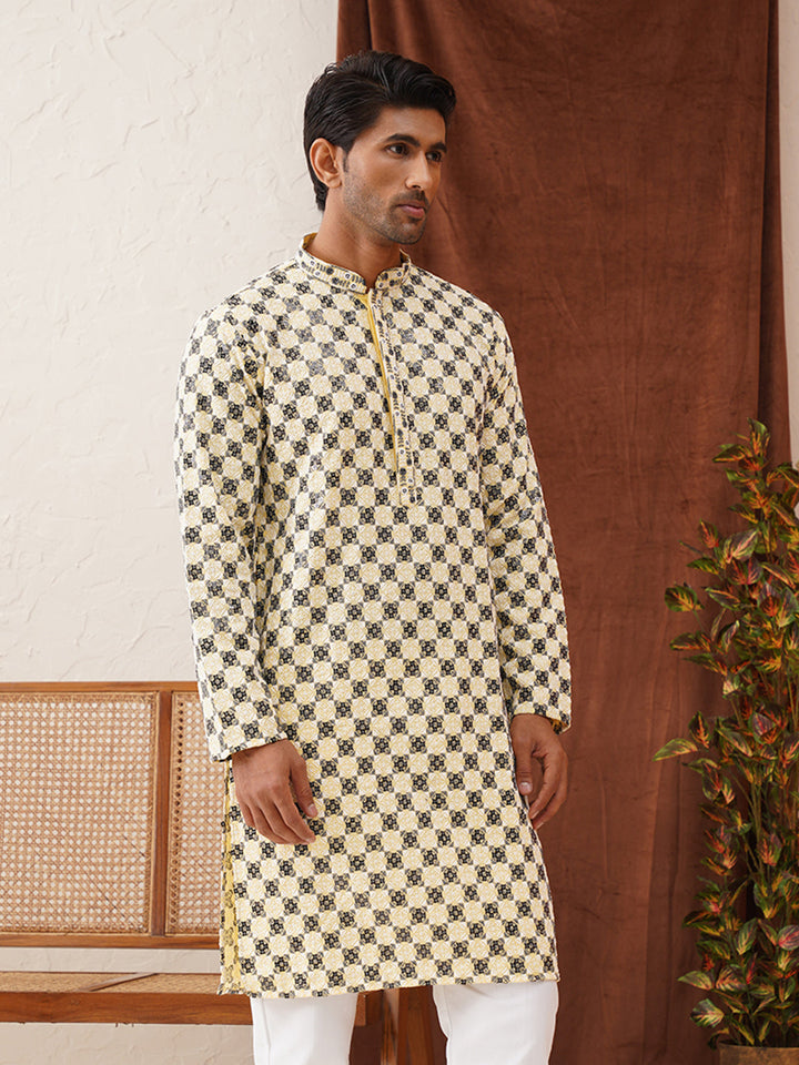 Viscose Embroidered Kurtas For Men