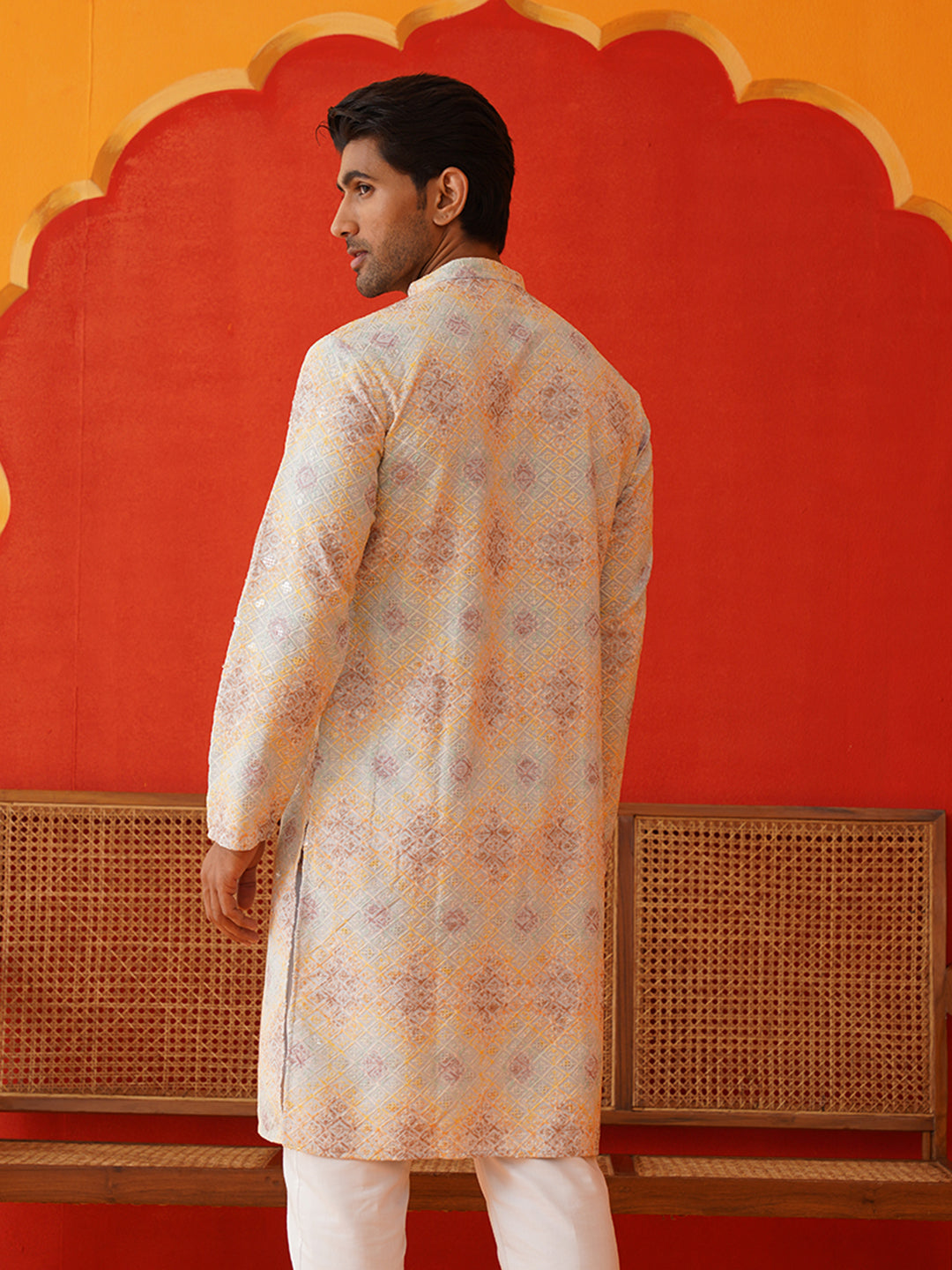 Embroidered Straight Kurtas For Men