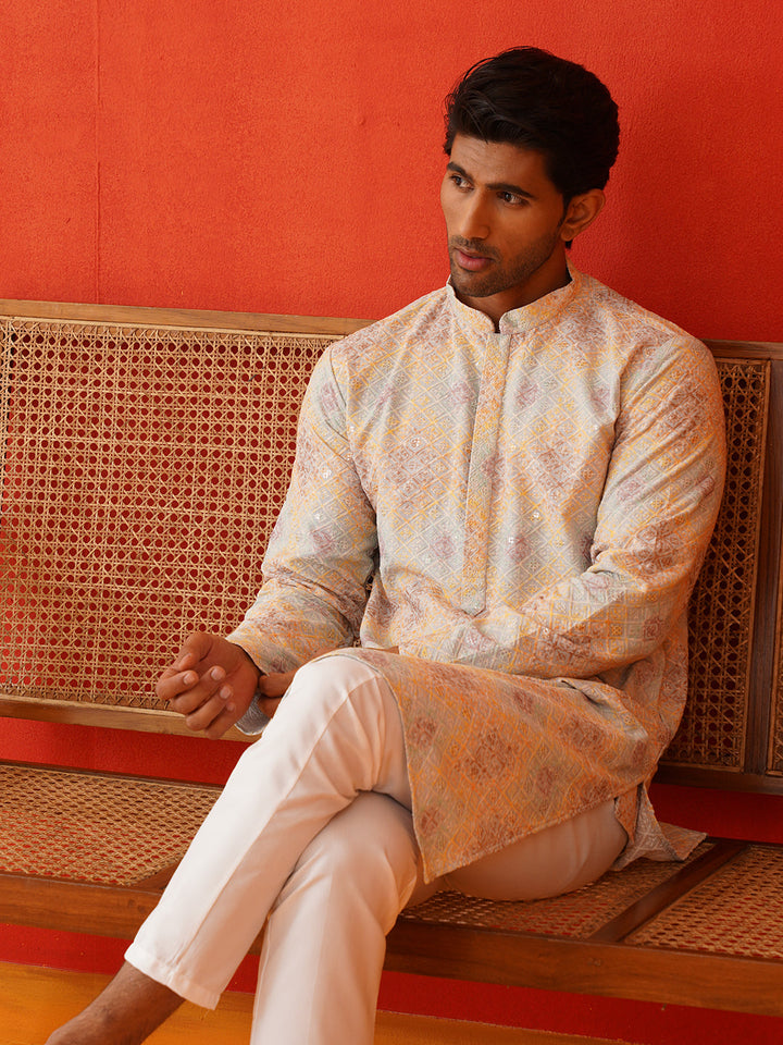 Embroidered Straight Kurtas For Men