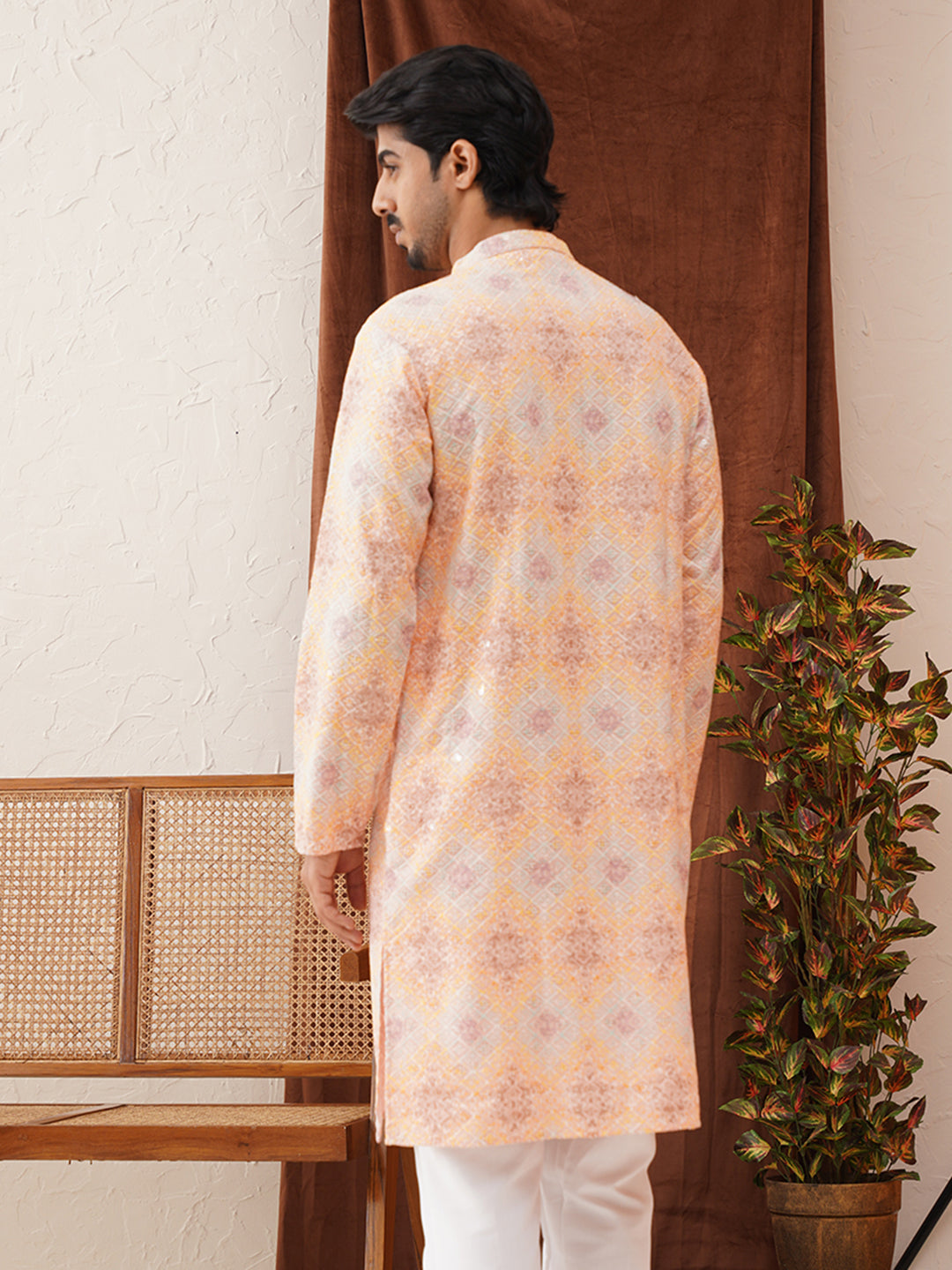 Embroidered Straight Kurtas For Men