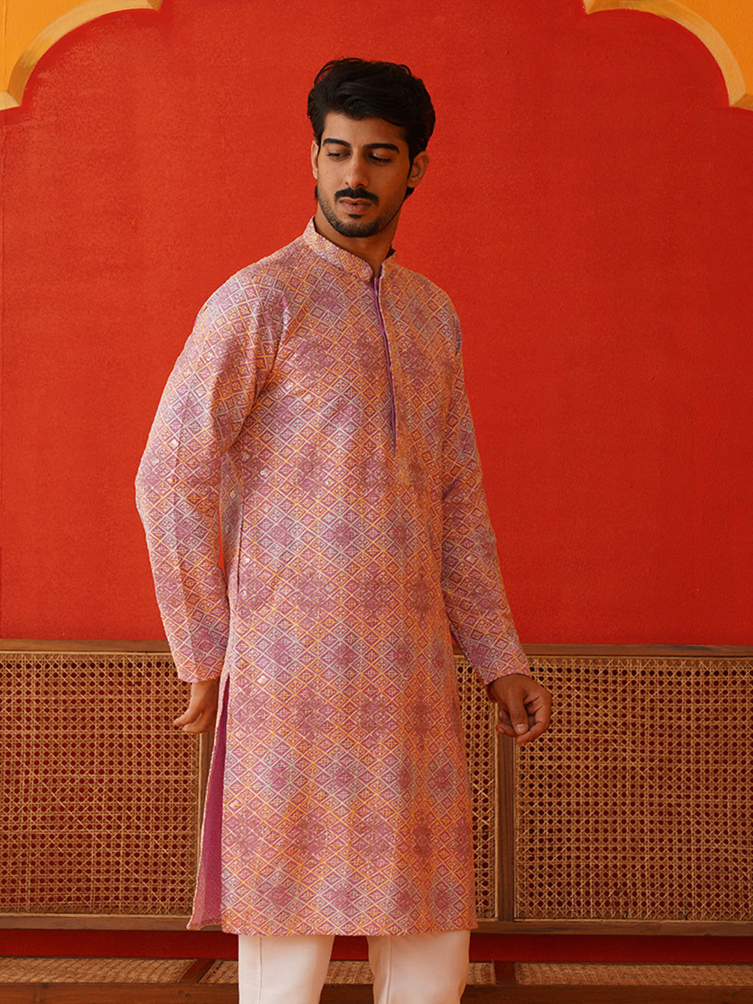 Embroidered Straight Kurtas For Men