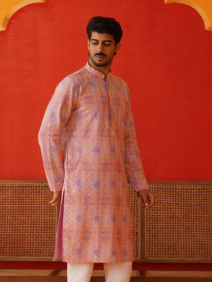 Embroidered Straight Kurtas For Men
