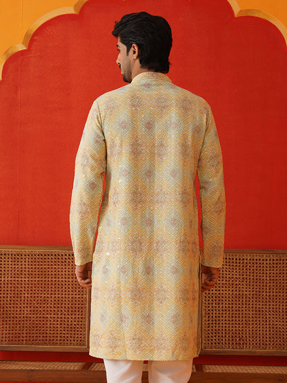 Embroidered Straight Kurtas For Men