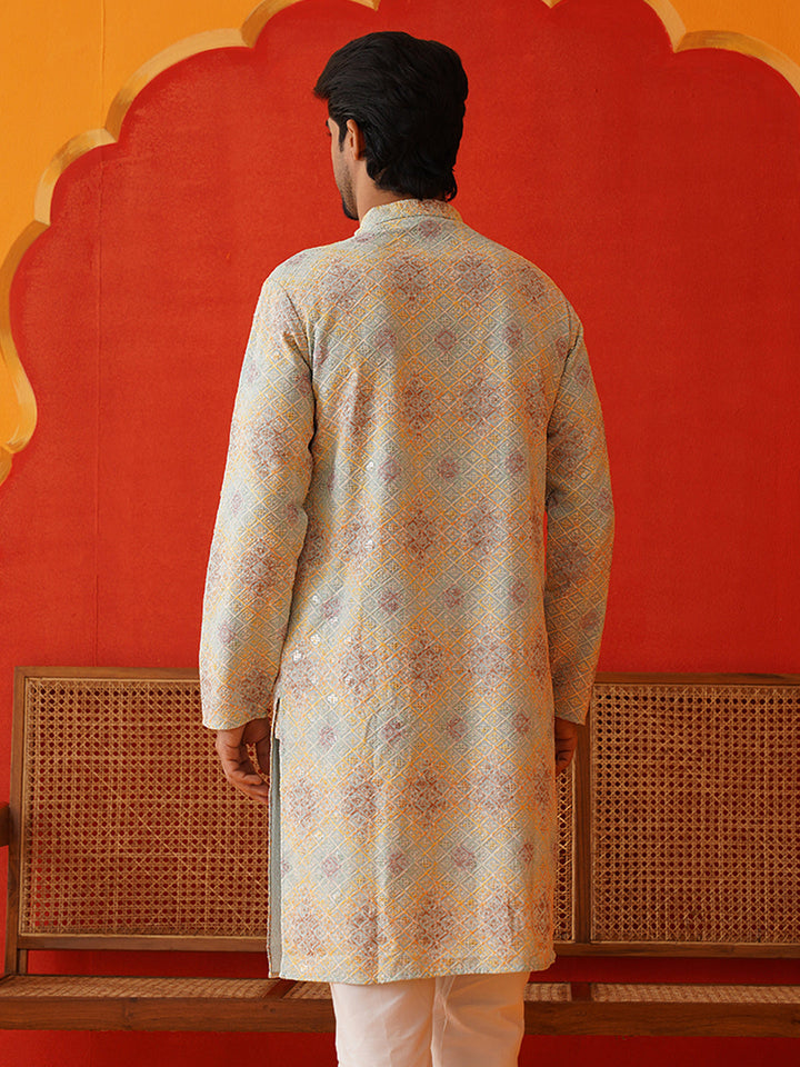 Embroidered Straight Kurtas For Men