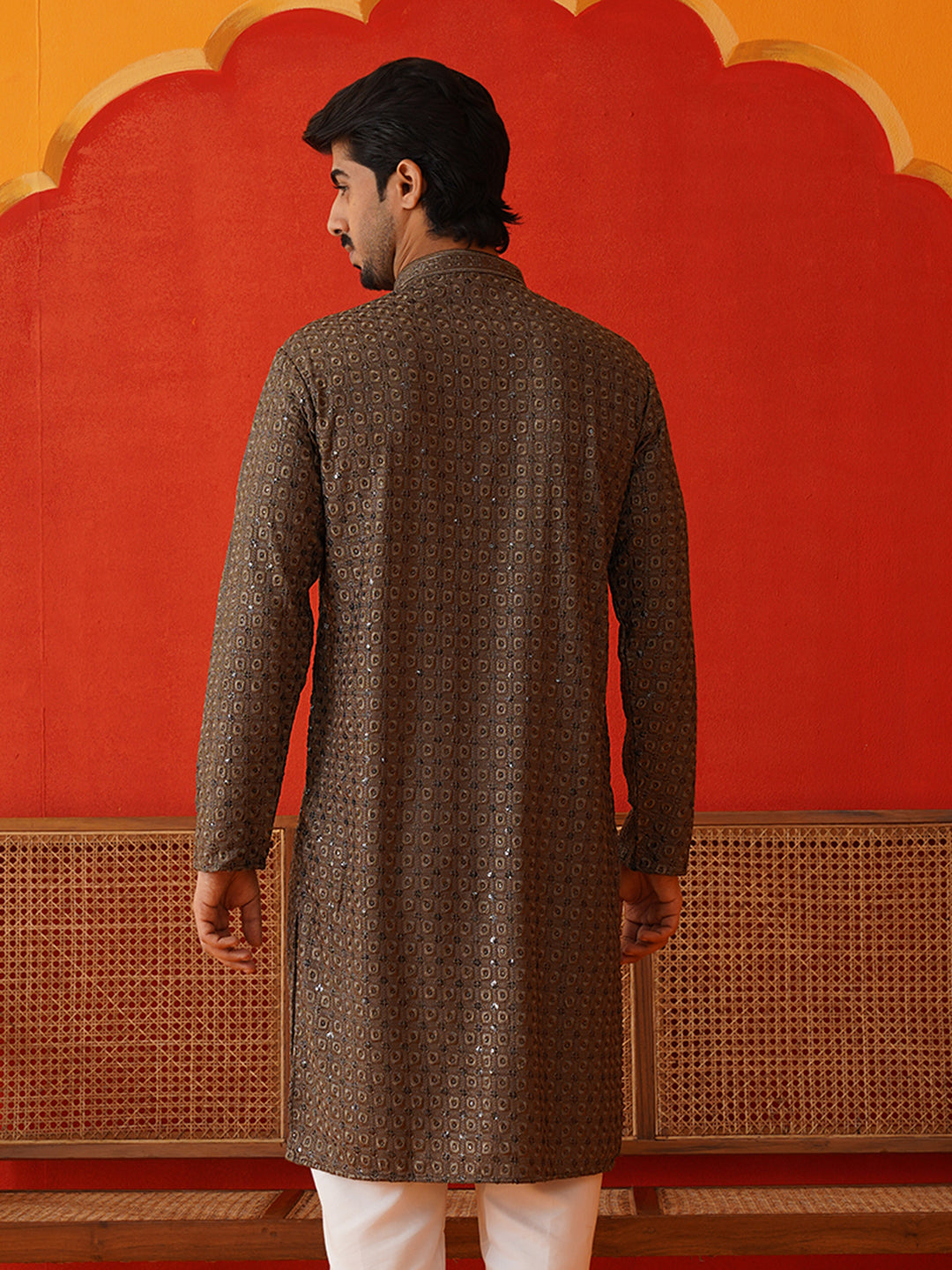 Embroidered Chikankari And Sequence Kurtas For Men