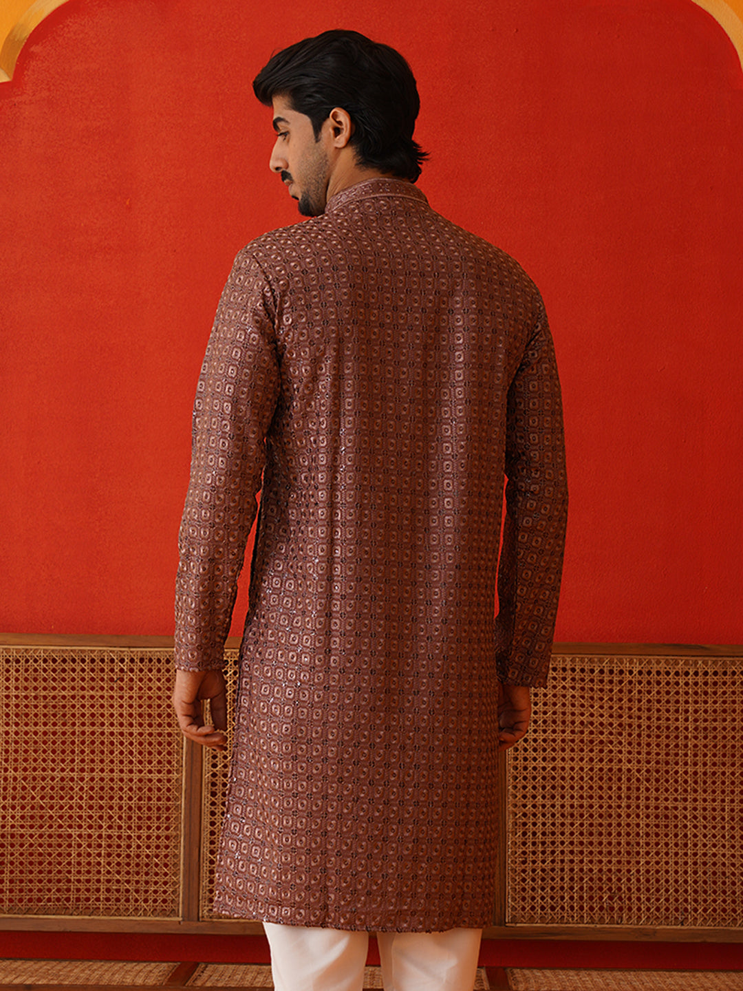 Embroidered Chikankari And Sequence Kurtas For Men