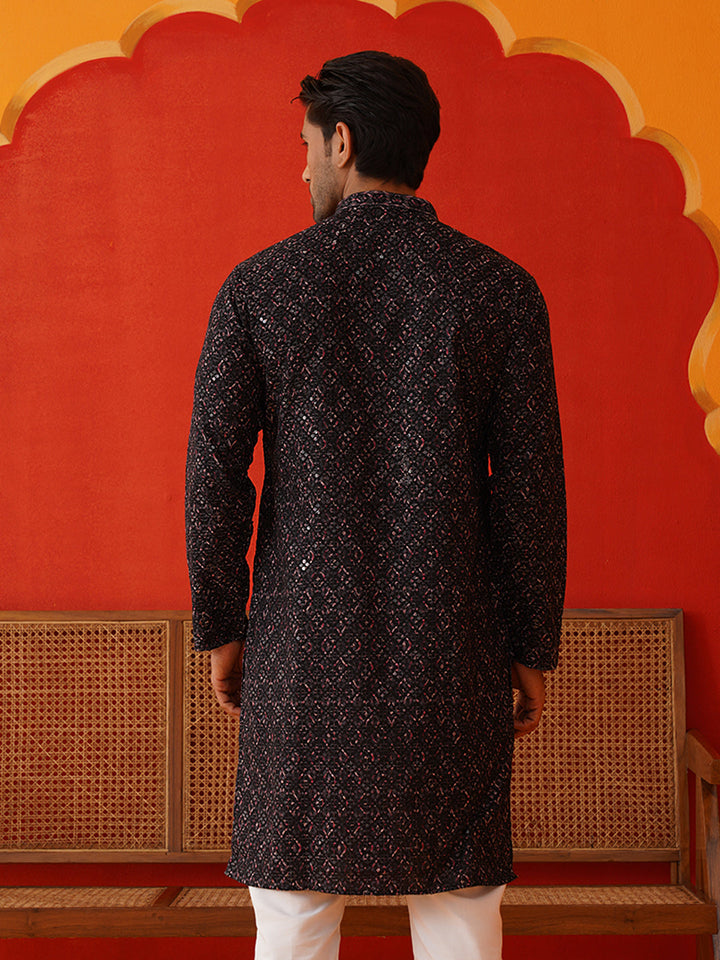 Embroidered Viscose Kurtas For Men