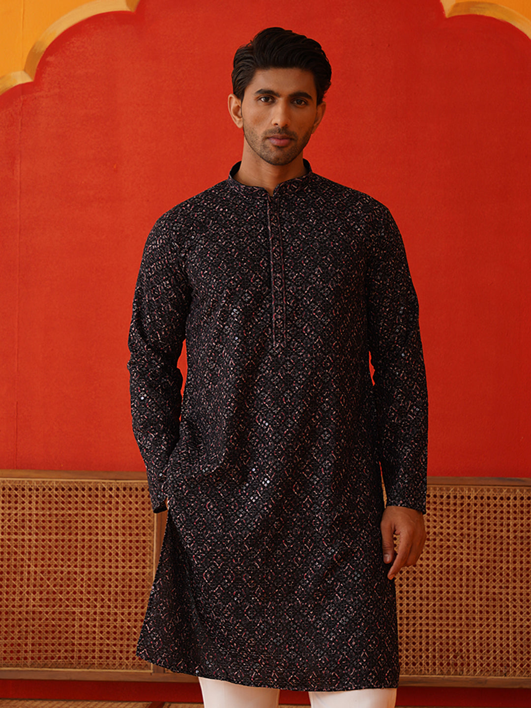 Embroidered Viscose Kurtas For Men