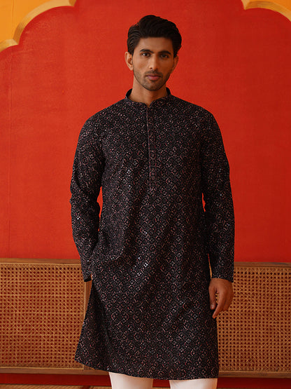 Embroidered Viscose Kurtas For Men