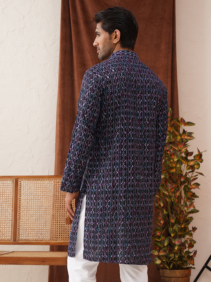 Embroidered Viscose Kurtas For Men