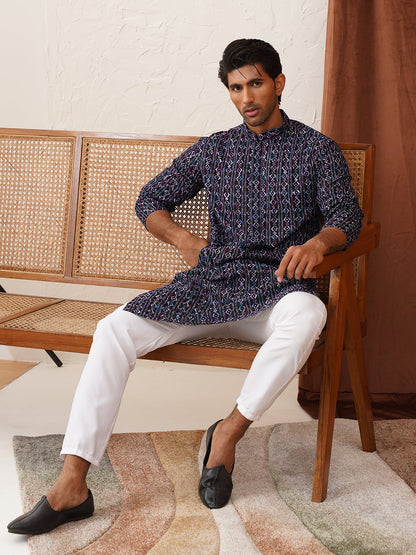 Embroidered Viscose Kurtas For Men