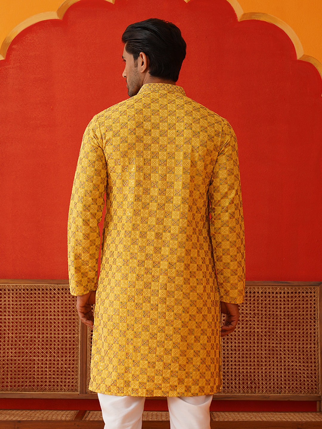 Embroidered Straight Kurtas For Men