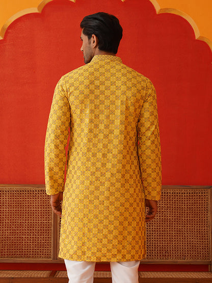 Embroidered Straight Kurtas For Men