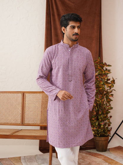 Embroidered Straight Kurtas For Men