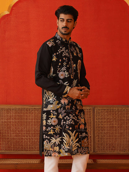 Floral Embroidered And Sequins Kurtas