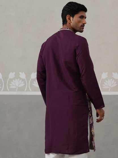 Floral Embroidered And Sequins Kurta.