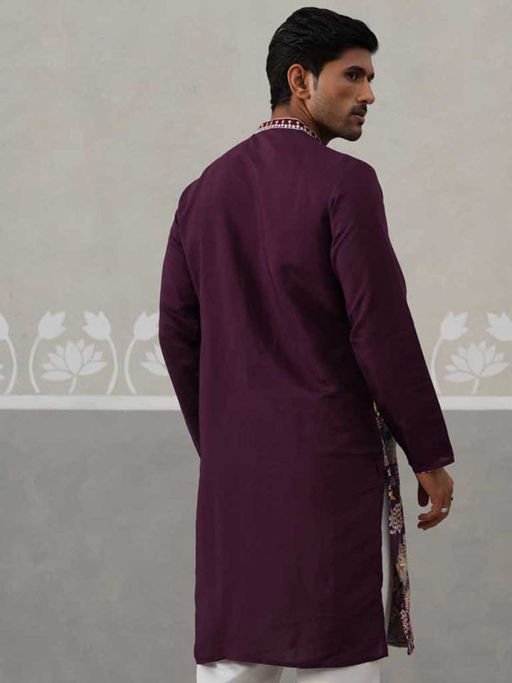 Floral Embroidered And Sequins Kurta.
