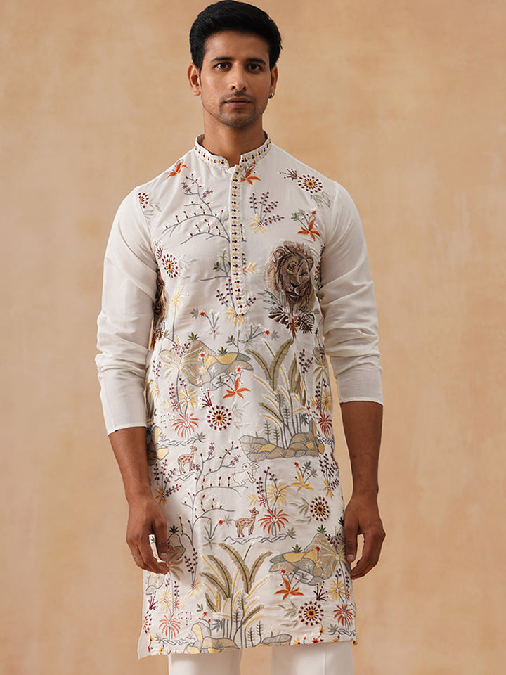 Viscose Rayon Embroidered Kurta