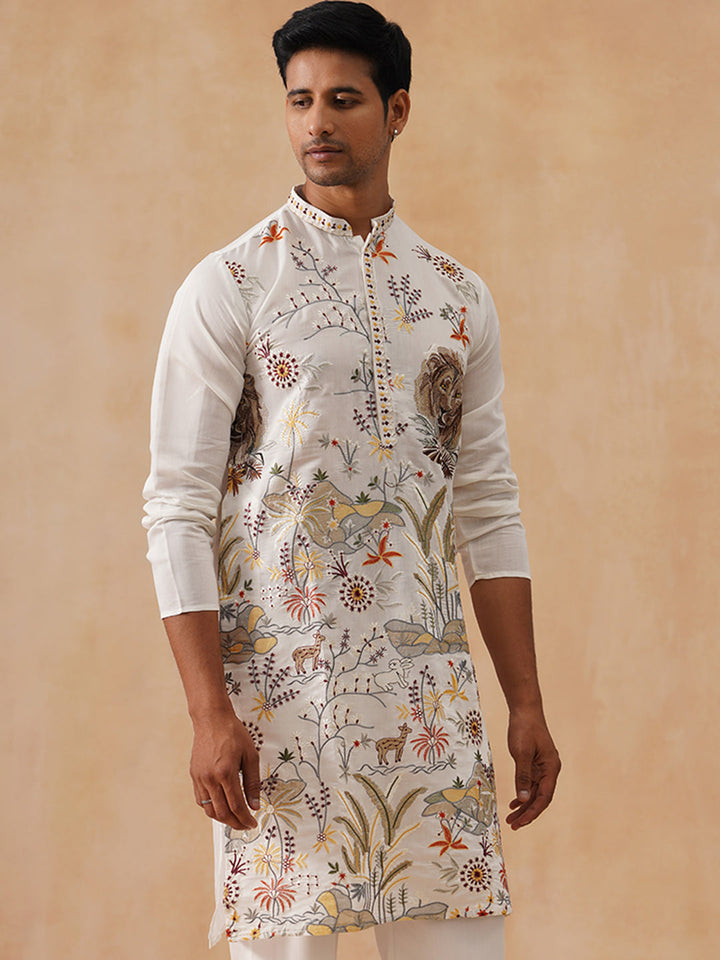 Viscose Rayon Embroidered Kurta