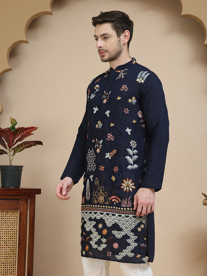 Floral Embroidered And Sequins Kurtas