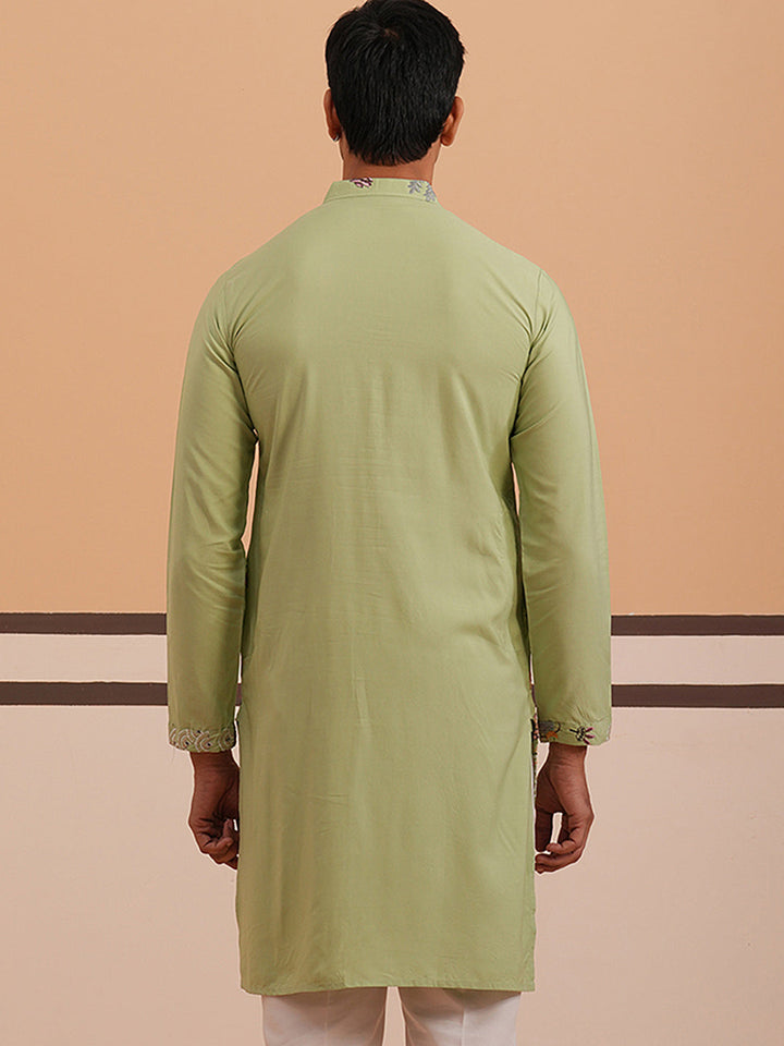 Floral Embroidered And Sequins Kurta