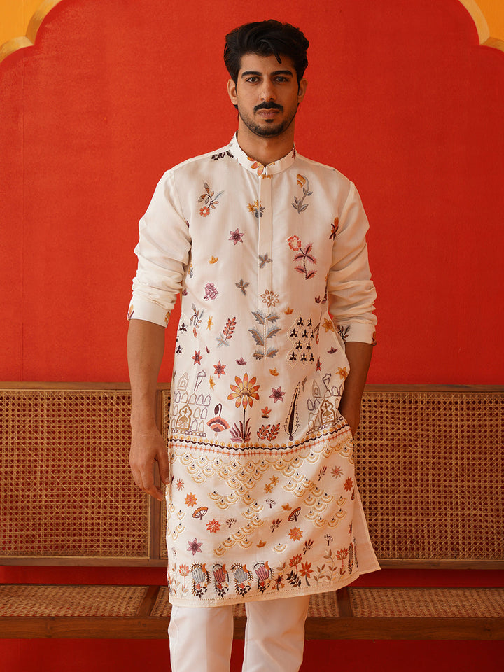 Floral Embroidered And Sequins Kurtas