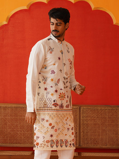 Floral Embroidered And Sequins Kurtas