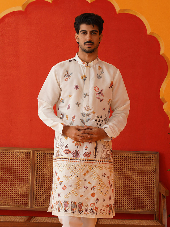 Floral Embroidered And Sequins Kurtas