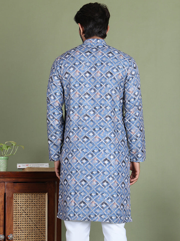 Embroidered And Printed Cotton Blend Kurtas.