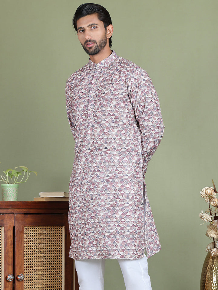 Embroidered And Printed Cotton Blend Kurtas.