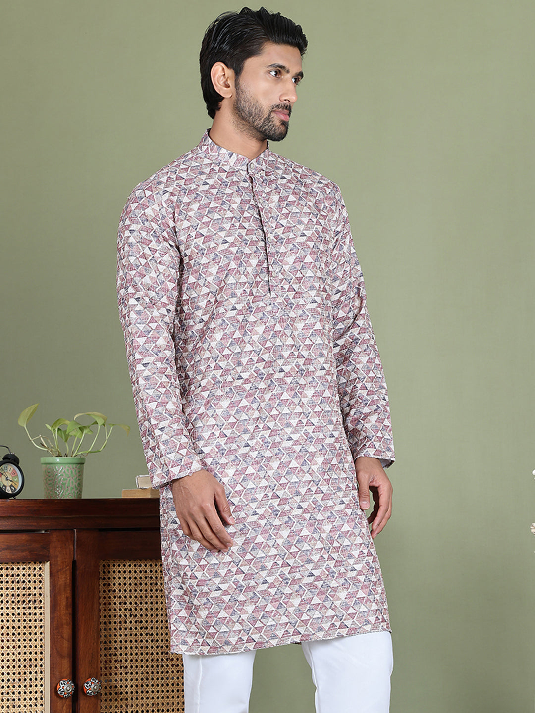 Embroidered And Printed Cotton Blend Kurtas.