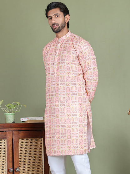 Embroidered And Printed Cotton Blend Kurtas.