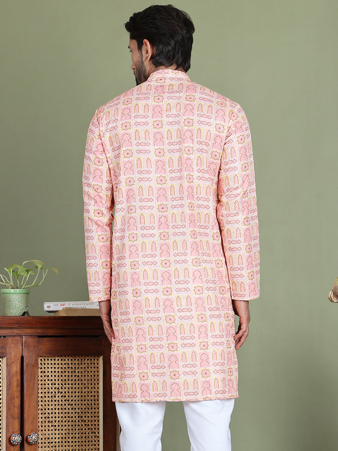 Embroidered And Printed Cotton Blend Kurtas.