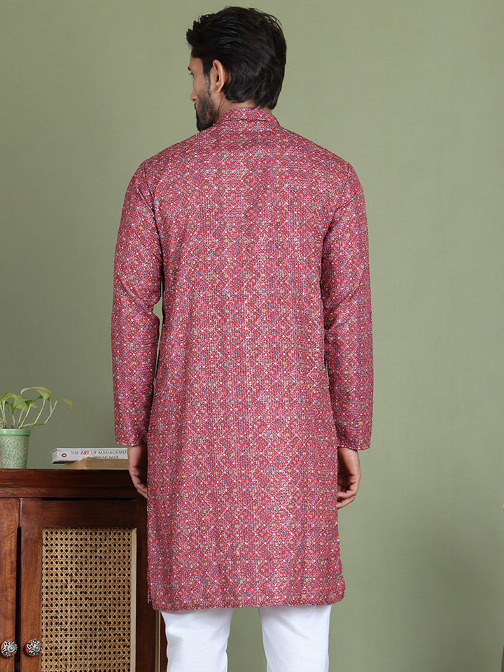 Embroidered And Printed Cotton Blend Kurtas.