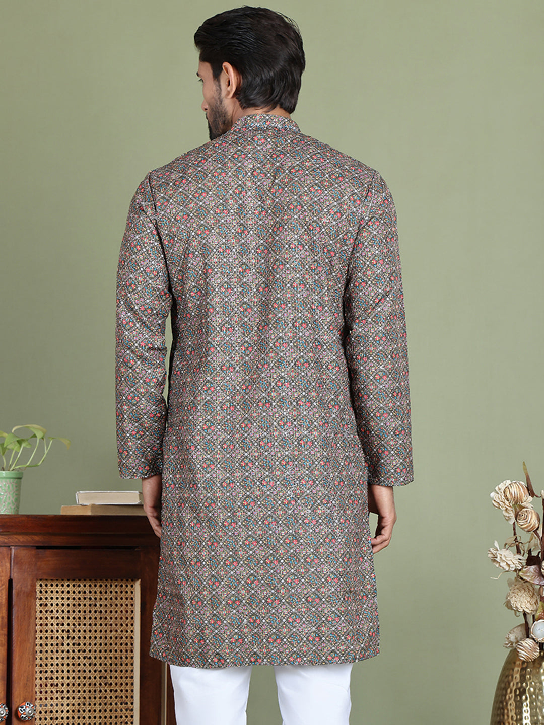Embroidered And Printed Cotton Blend Kurtas.