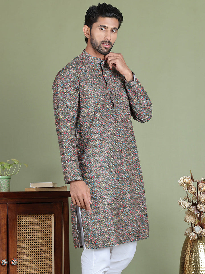 Embroidered And Printed Cotton Blend Kurtas.